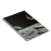 レトロなSF、ロケット船 月 惑星 ノートブック (右側)