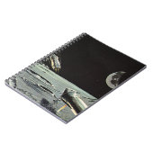 レトロなSF、ロケット船 月 惑星 ノートブック (左側)