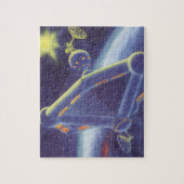 レトロなSF 宇宙ステーション ジグソーパズル (縦)