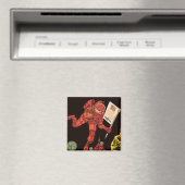 レトロなSF、宇宙飛行士の月着陸 マグネット (インサイチュ (食洗機))