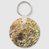 レトロなSF、月を越えるロケット船 キーホルダー (正面)