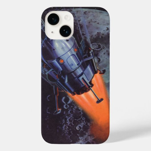 レトロなSF、月ロケットの打ち上げ Case-Mate iPhoneケース (裏面)