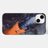 レトロなSF、月ロケットの打ち上げ Case-Mate iPhoneケース (裏面 (横))