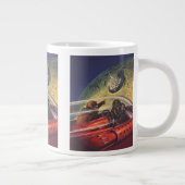 レトロなSF、月上の未来都市 ジャンボコーヒーマグカップ (右)