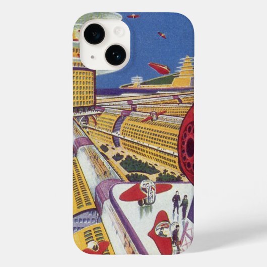 レトロなSF、未来的なニューヨーク市 Case-Mate iPhoneケース (裏面)