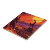 レトロなSF 火山の惑星 赤い溶岩で タイル (側面)