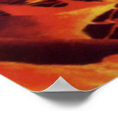 レトロなSF 火山の惑星 赤い溶岩で ポスター (角)