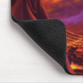 レトロなSF 火山の惑星 赤い溶岩で マウスパッド (コーナー)