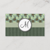レトロによってはストライプおよびモノグラムとの海緑が開花します 名刺 (裏面)