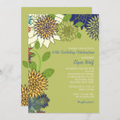 レトロによっては誕生日のパーティの招待状が開花します 招待状 (正面/裏面)