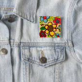 レトロによっては都市色が開花します 缶バッジ (インサイチュ)