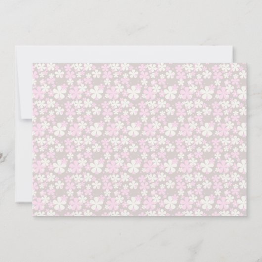 レトロによっては開花しますベビーシャワーの招待状(ピンクのオウム)が 招待状 (裏面)