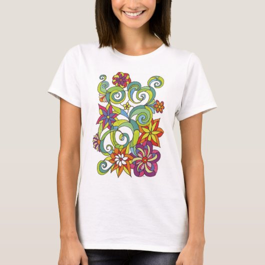 レトロによってはTシャツが開花します Tシャツ (正面)