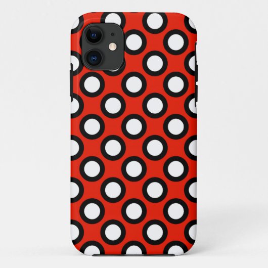 レトロによって一周される点、白黒赤 Case-Mate iPhoneケース (裏面)