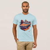 レトロに乗るクイーンズブリッジ：キャデクラシックラック Tシャツ (正面フル)