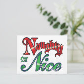 レトロのいけなクリスマスまたは素敵な赤い緑の文字 シーズンポストカード (スタンド正面)