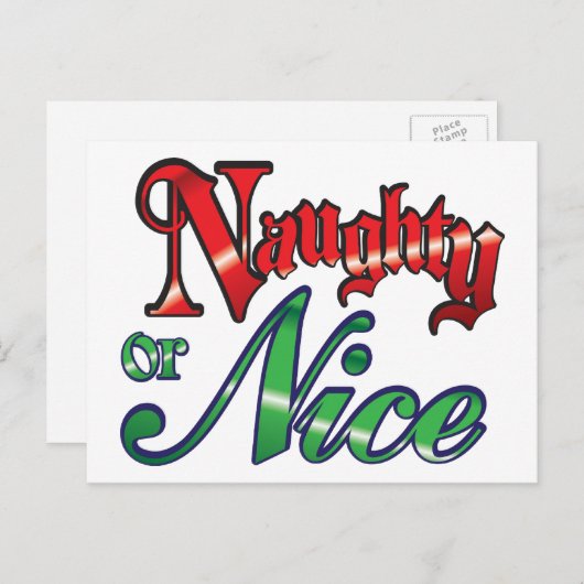 レトロのいけなクリスマスまたは素敵な赤い緑の文字 シーズンポストカード (正面/裏面)