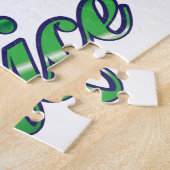 レトロのいけなクリスマスまたは素敵な赤い緑の文字 ジグソーパズル (側面)