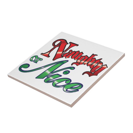 レトロのいけなクリスマスまたは素敵な赤い緑の文字 タイル (側面)