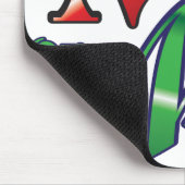 レトロのいけなクリスマスまたは素敵な赤い緑の文字 マウスパッド (コーナー)