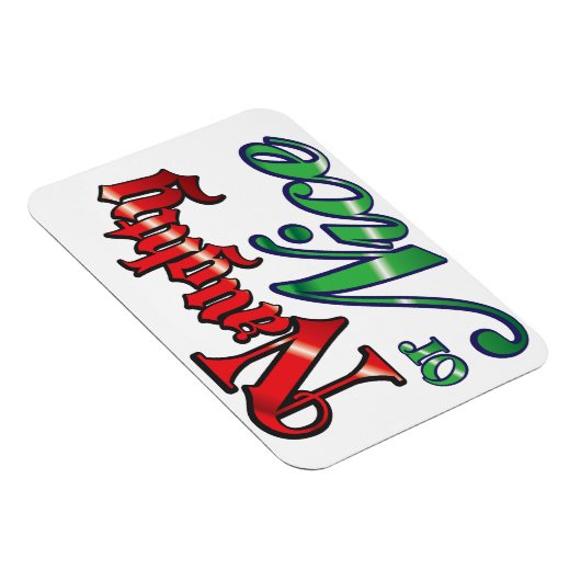 レトロのいけなクリスマスまたは素敵な赤い緑の文字 マグネット (右側)