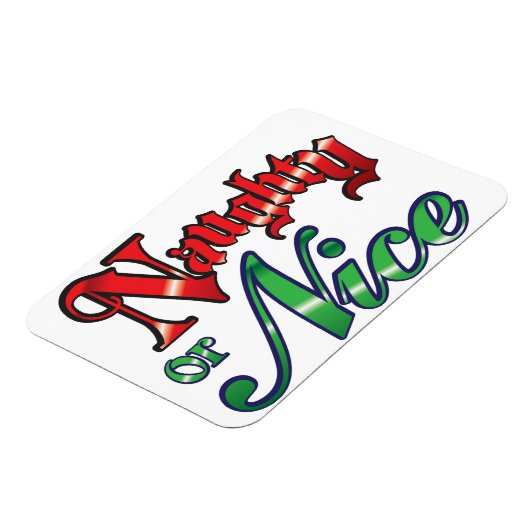 レトロのいけなクリスマスまたは素敵な赤い緑の文字 マグネット (左側)