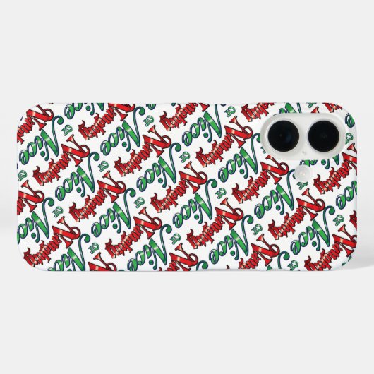 レトロのいけなクリスマスまたは素敵な赤い緑の文字 Case-Mate iPhoneケース (裏面 (横))
