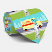 レトロのいなか町の牛乳配達人のタイ ネクタイ (ロール)