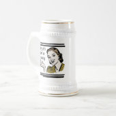 レトロのおばあさんのTシャツおよびギフト ビールジョッキ (正面左)