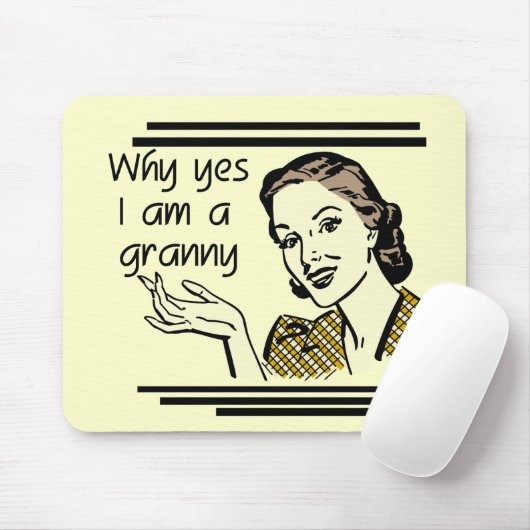 レトロのおばあさんのTシャツおよびギフト マウスパッド (マウス)