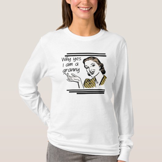 レトロのおばあさんのTシャツおよびギフト Tシャツ (正面)