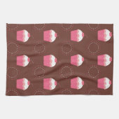 レトロのおもしろいのカップケーキパターン キッチンタオル (横)