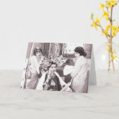 レトロのおもしろいのヘアーサロン カード (黄色い花)