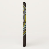 レトロのおもしろいの青緑の曲線のストライプな電話箱 Case-Mate iPhoneケース (裏面/左)