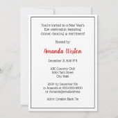 レトロのお正月に鳴る女性 招待状 (裏面)