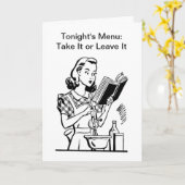 レトロのお母さんの料理-受けるか否か決めて下さい! カード (黄色い花)