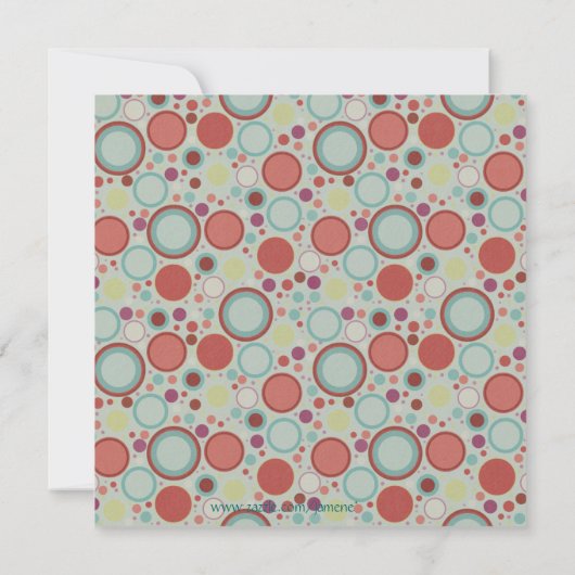 レトロのお洒落な水玉模様のベビーシャワーの招待 招待状 (裏面)