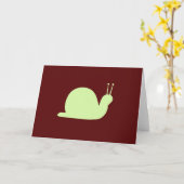 レトロのかたつむり-ブランク カード (黄色い花)