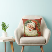 レトロのかわいいぽっちゃりしたサンタのリースの休日のクリスマス クッション (椅子)