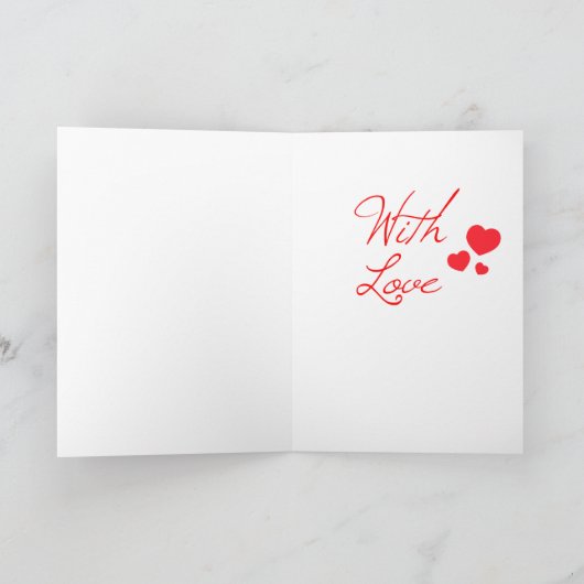 レトロのかわいいトラの子猫のバレンタインカード シーズンカード (内部)