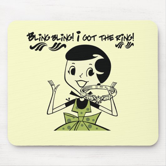 レトロのきらきら光るなリングのTシャツおよびギフト マウスパッド (正面)
