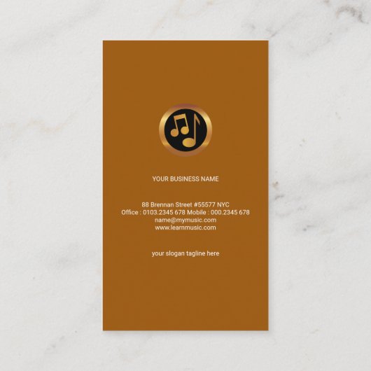 レトロのきれいで明白でシンプルなバイオリンの音楽の先生 名刺 (裏面)