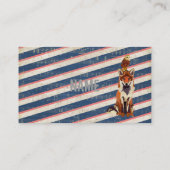 レトロのこはく色のキツネ及びフクロウの名刺 名刺 (裏面)