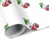 レトロのさくらんぼのギフト用包装紙 ラッピングペーパー (ロールコーナー)