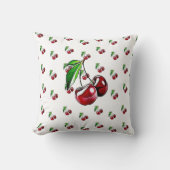 レトロのさくらんぼの枕 クッション (正面)