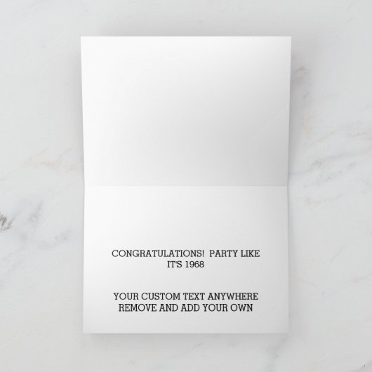 レトロのたった今結婚しました車1968のすてきでおもしろいなちょうどよりメリー カード (内部)