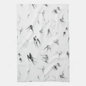 レトロのつばめの鳥の自然動物 キッチンタオル (縦)