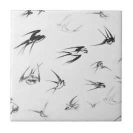 レトロのつばめの鳥の自然動物 タイル