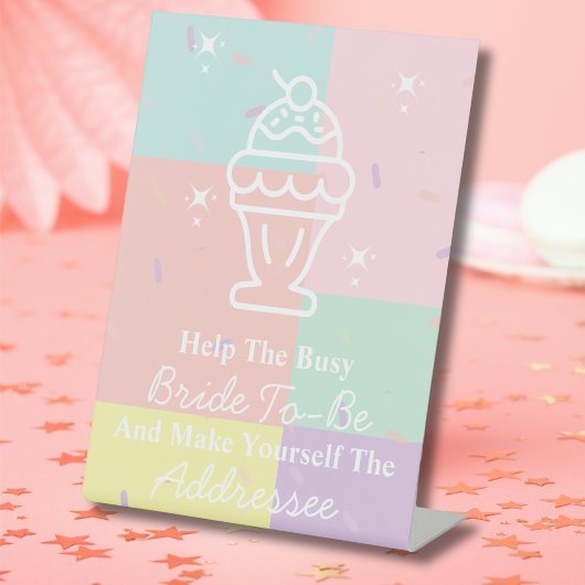 レトロのアイスクリームは自分で名を呼ぶ 台座サイン