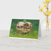 レトロのアイルランド人のセントパトリックのビクトリアンなヴィンテージの日 カード (黄色い花)